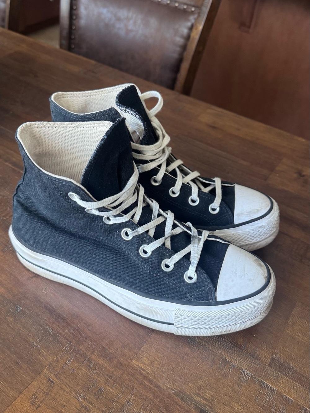 Converse All Stars Black & White platform High-Top Canvas Sneakers